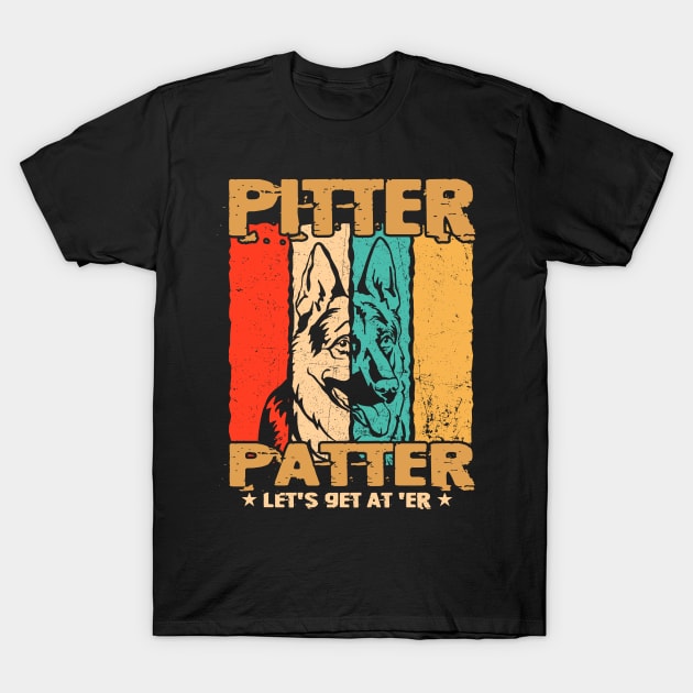 Pitter Funny Patter Let's Get At 'er Retro T-Shirt by lenaissac2